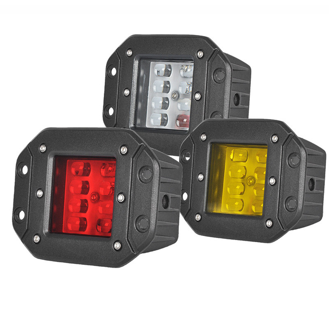 12V 24W čtvercov&eacute; auto zapuštěn&eacute; LED pracovn&iacute; světlo do auta