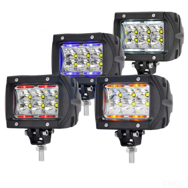 4 Inihi 30W Square LED Motopaika Whakatere Marama awhina me te DRL