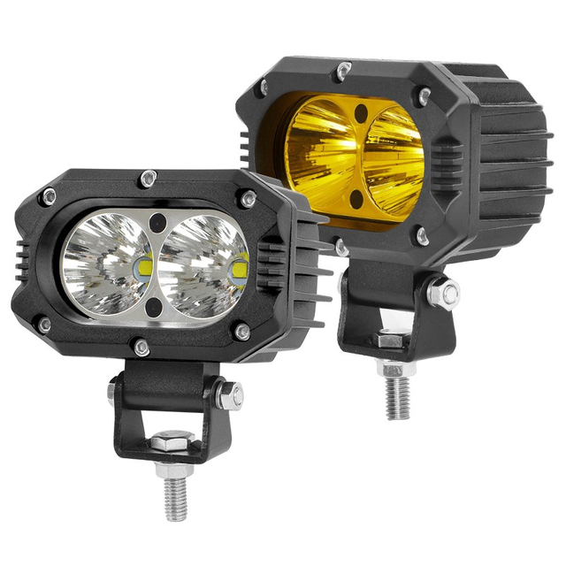4 ኢንች 30 ዋ ካሬ ነጭ አምበር LED የስራ መብራት ከመንገድ ላይ ጭጋግ ለመንዳት ብርሃን